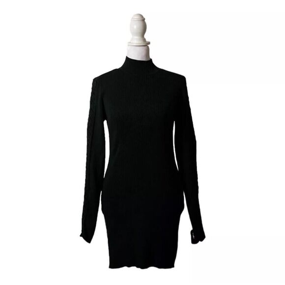 White House Black Market Green Knit Bodycon Sweater Dress Mini Holiday US M - Picture 1 of 8